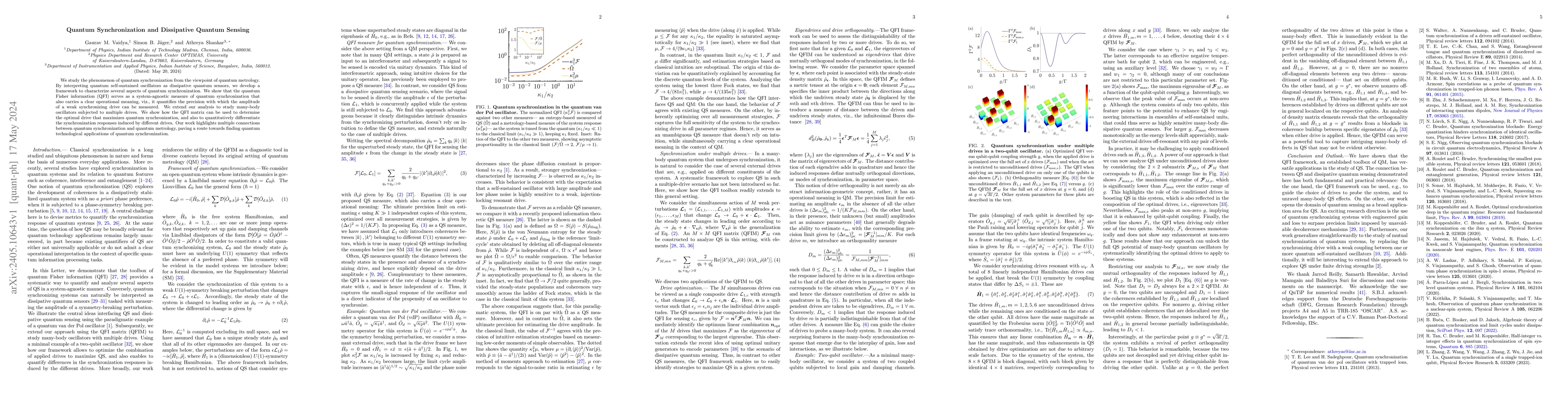 Thumbnail for Quantum Synchronization and Dissipative Quantum Sensing