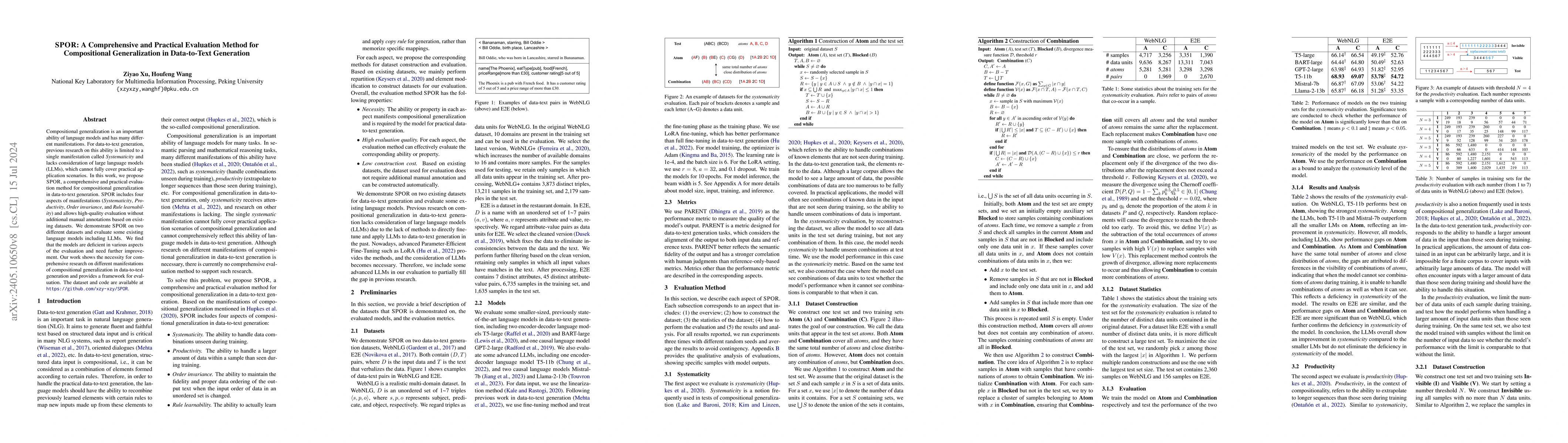 Thumbnail for SPOR: A Comprehensive and Practical Evaluation Method for Compositional
  Generalization in Data-to-Text Generation