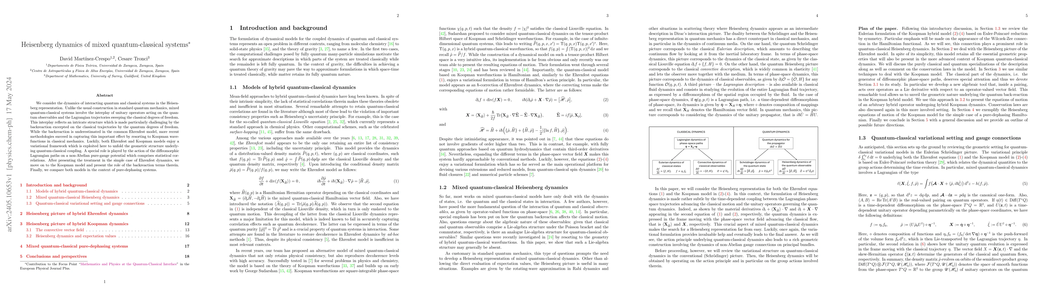 Thumbnail for Heisenberg dynamics of mixed quantum-classical systems