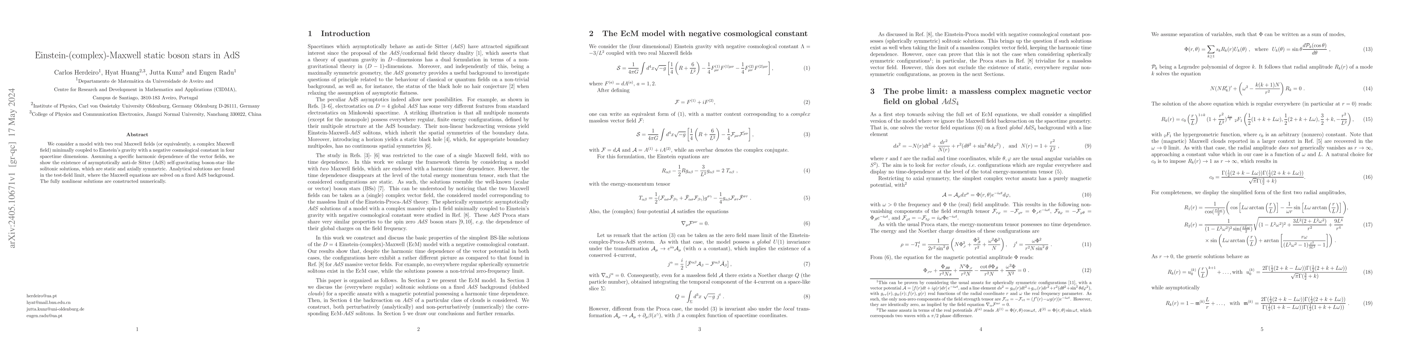 Thumbnail for Einstein-(complex)-Maxwell static boson stars in AdS