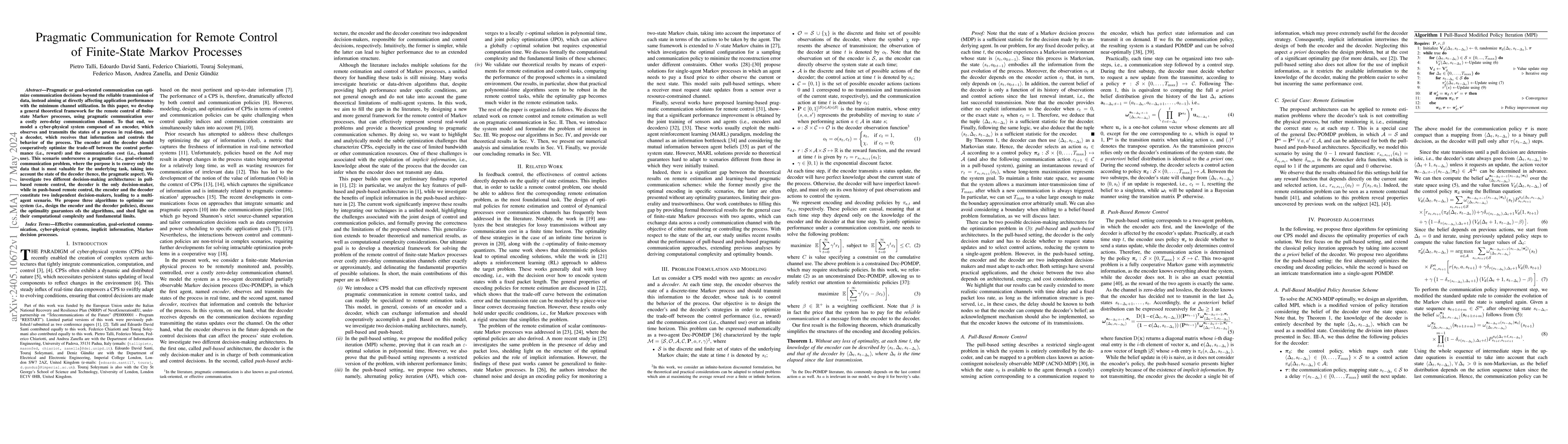 Thumbnail for Pragmatic Communication for Remote Control of Finite-State Markov
  Processes