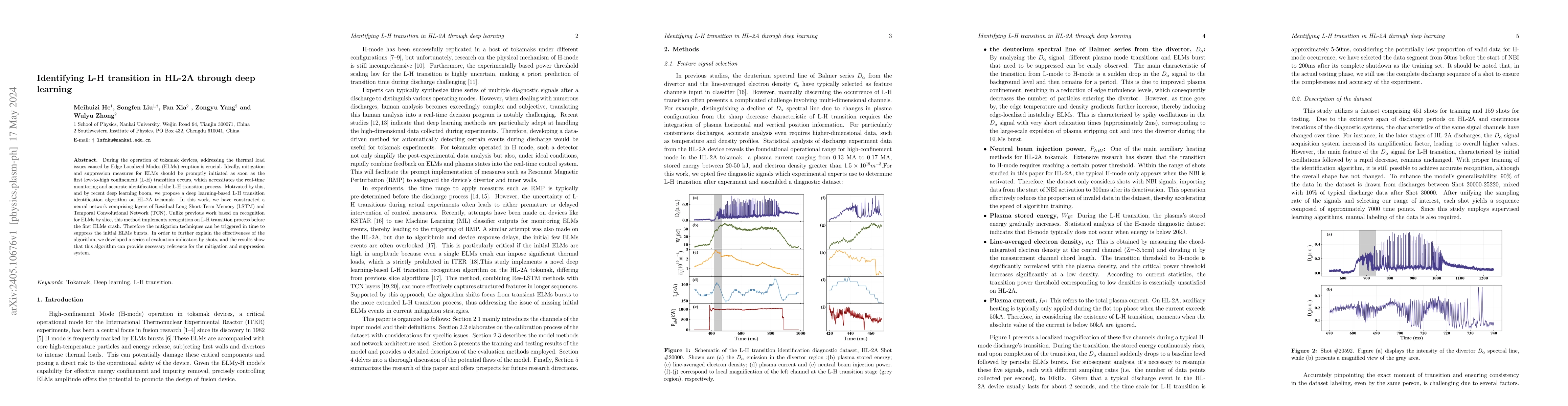 Thumbnail for Identifying L-H transition in HL-2A through deep learning