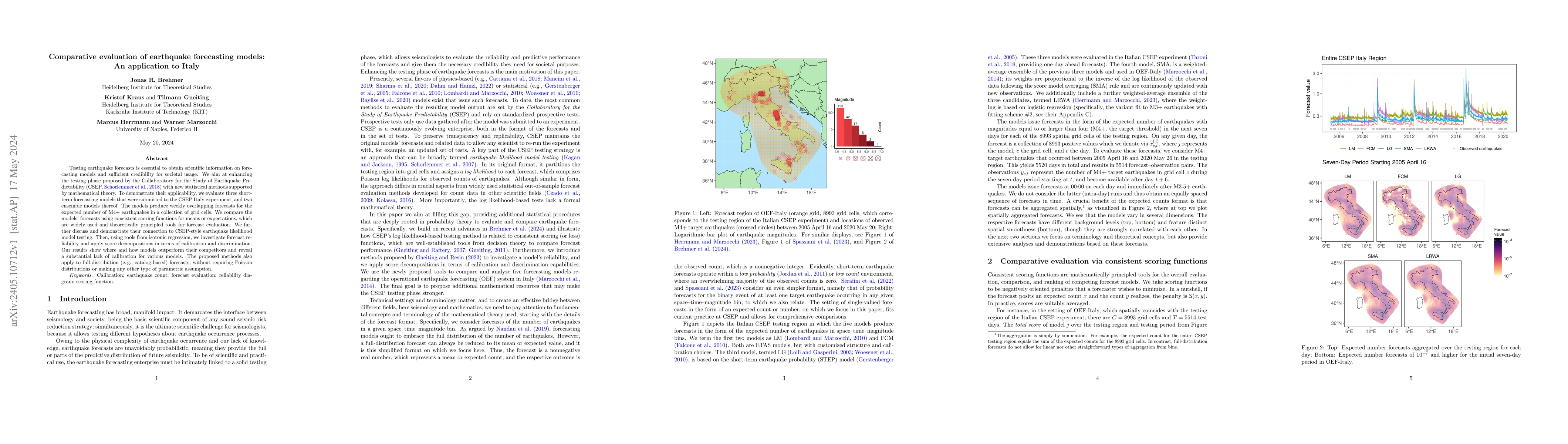 Thumbnail for Comparative evaluation of earthquake forecasting models: An application
  to Italy