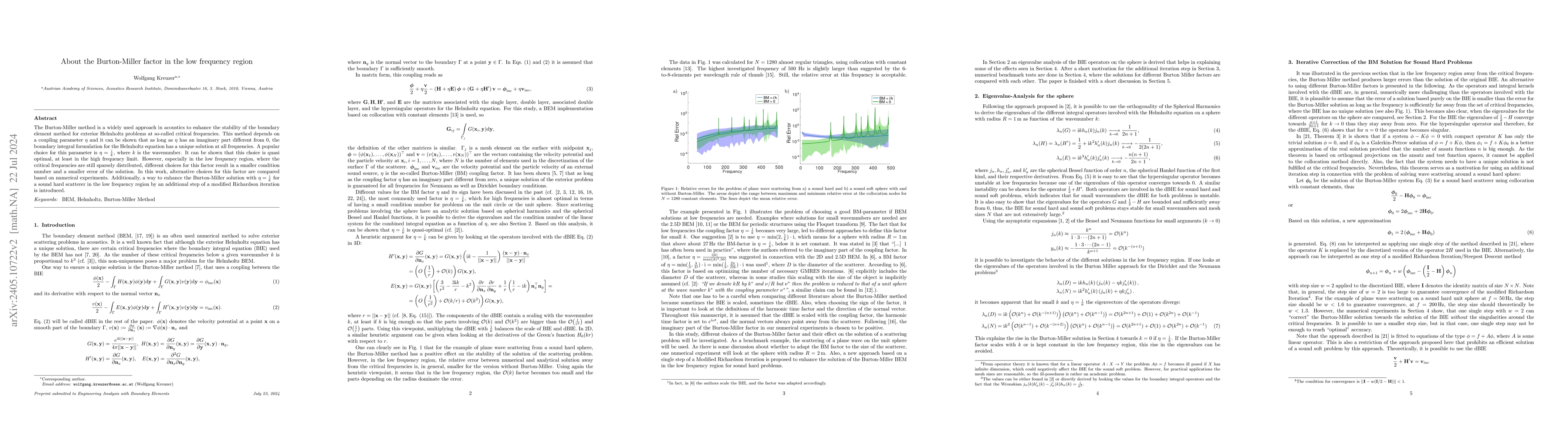 Thumbnail for About the Burton-Miller factor in the low frequency region