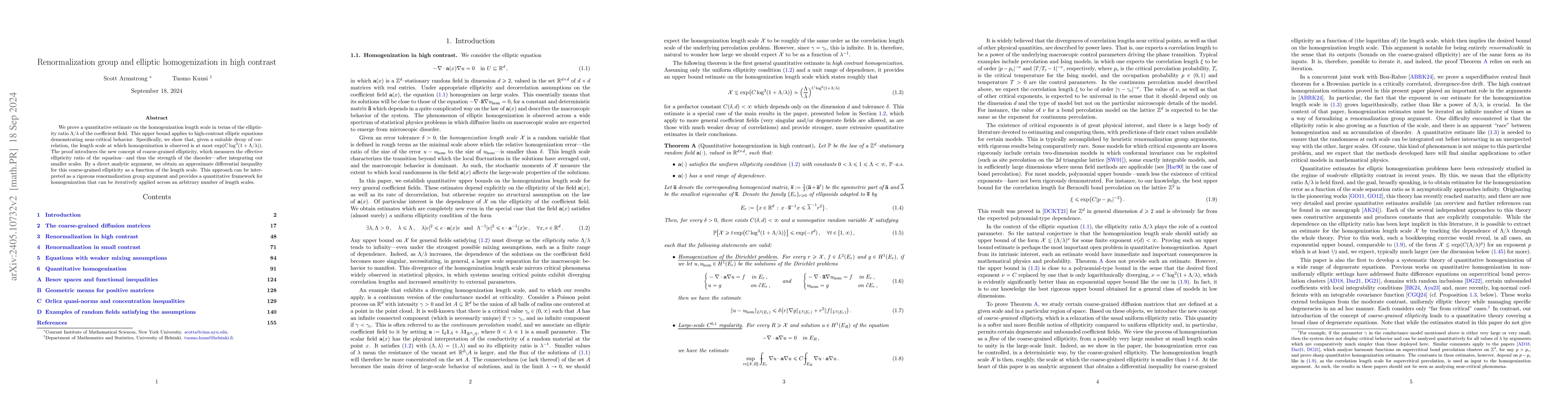 Thumbnail for Renormalization group and elliptic homogenization in high contrast