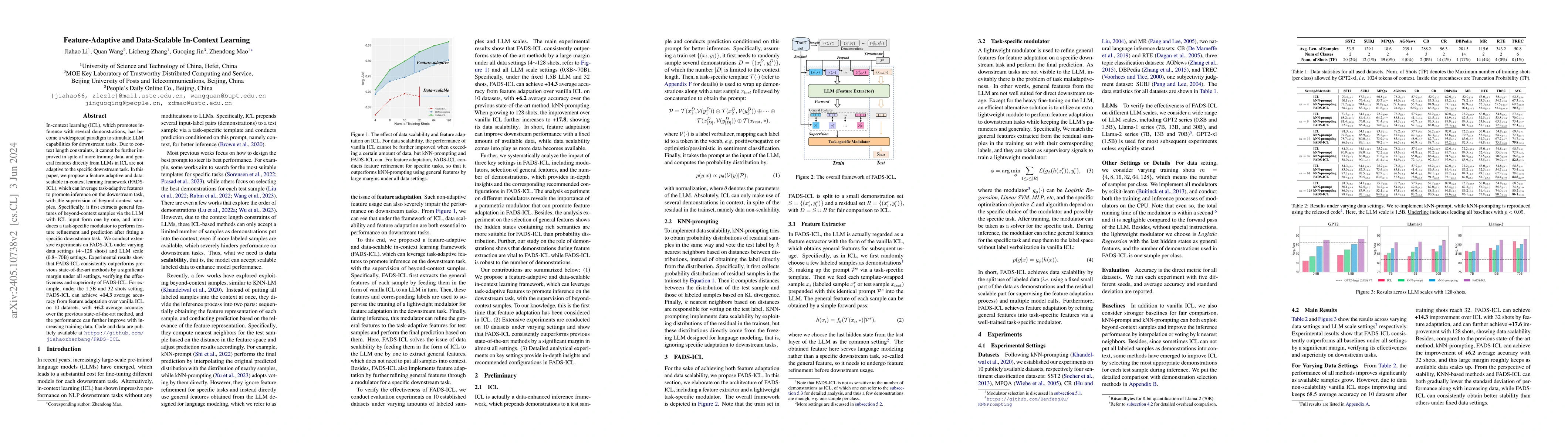Thumbnail for Feature-Adaptive and Data-Scalable In-Context Learning