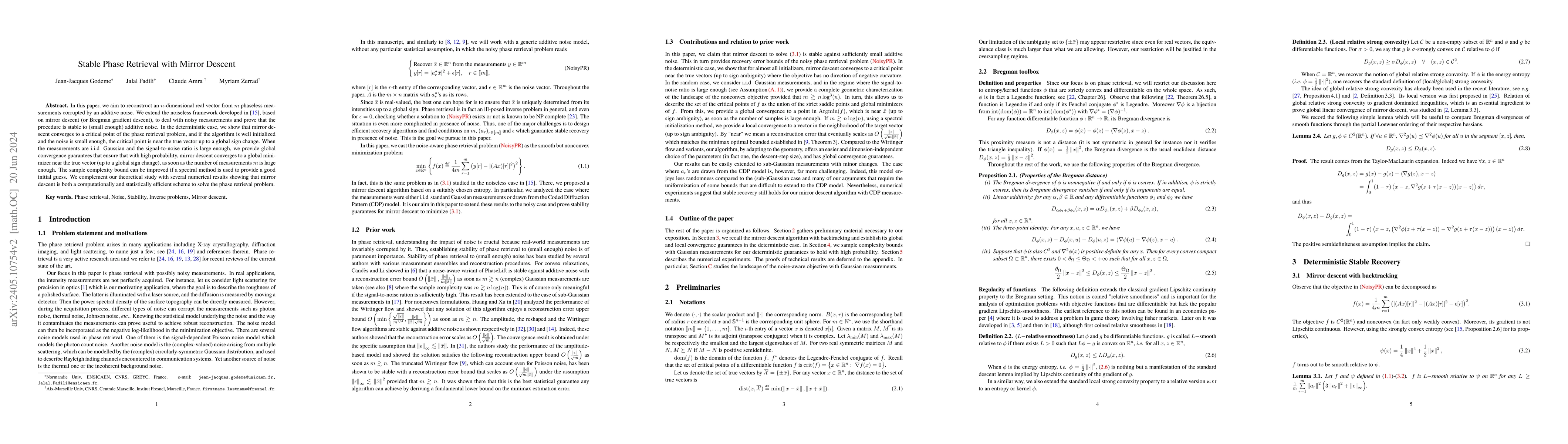 Thumbnail for Stable Phase Retrieval with Mirror Descent