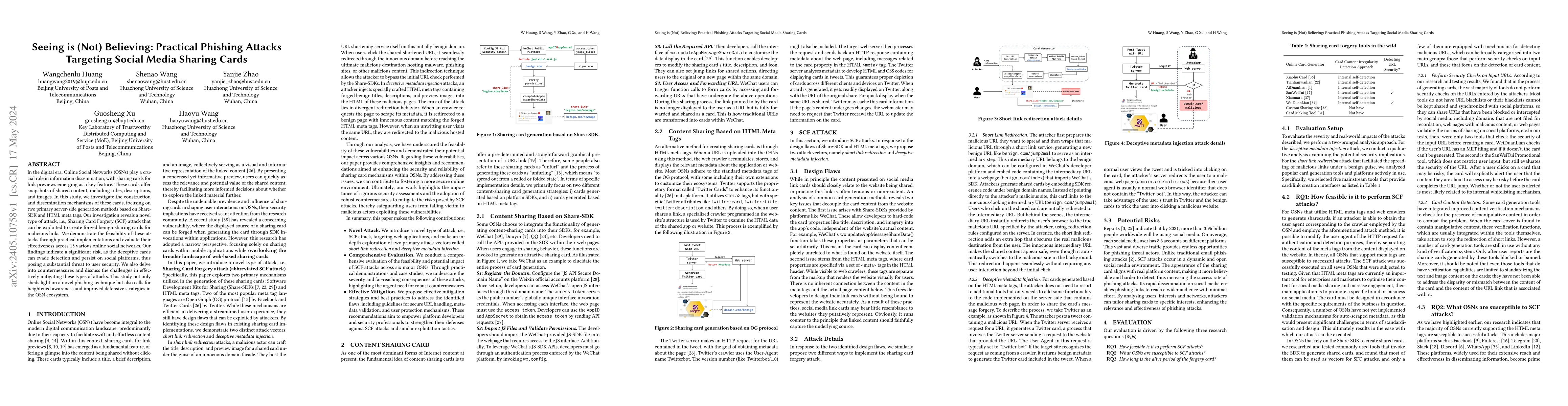 Thumbnail for Seeing is (Not) Believing: Practical Phishing Attacks Targeting Social
  Media Sharing Cards