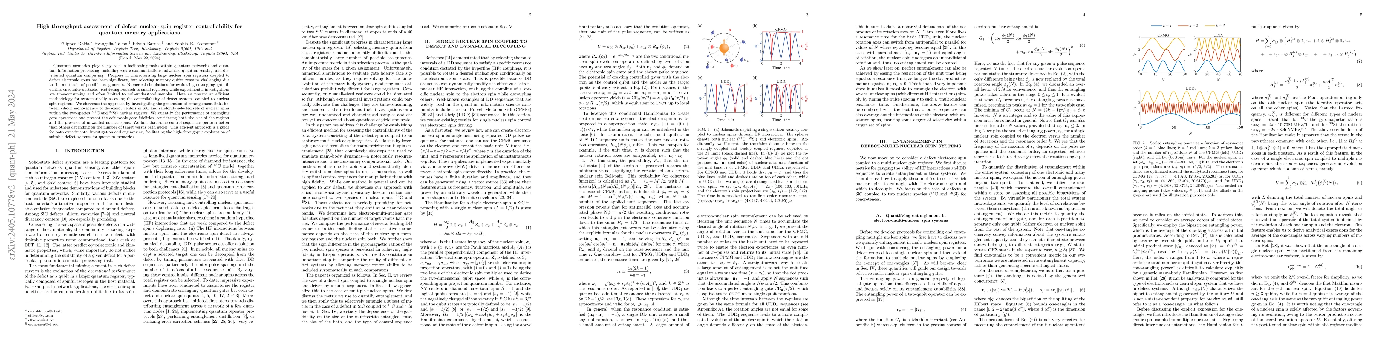 Thumbnail for High-throughput assessment of defect-nuclear spin register
  controllability for quantum memory applications