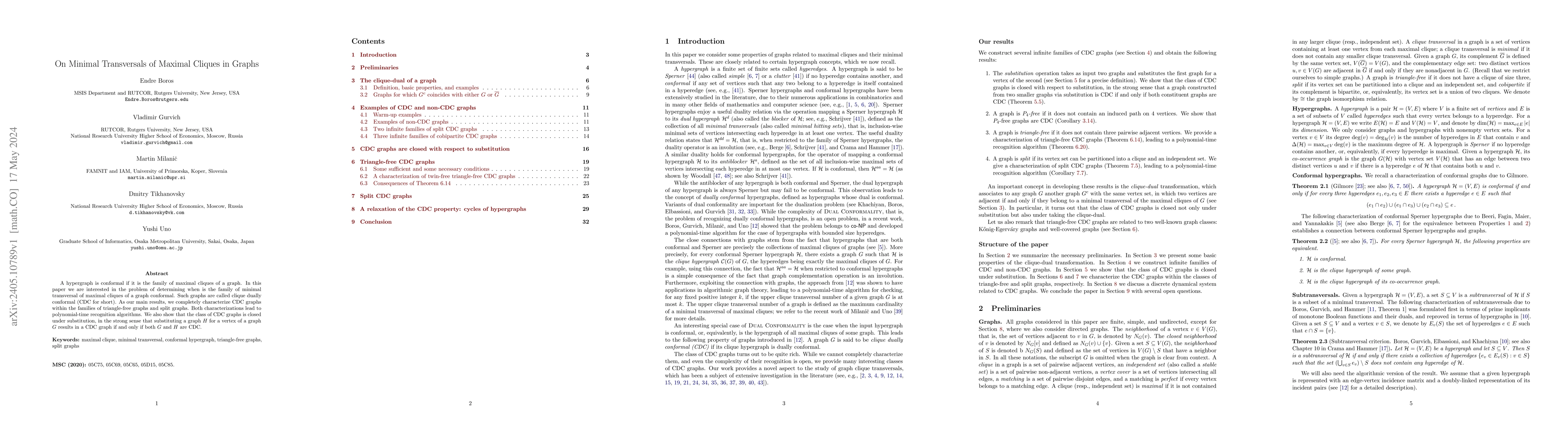 Thumbnail for On Minimal Transversals of Maximal Cliques in Graphs