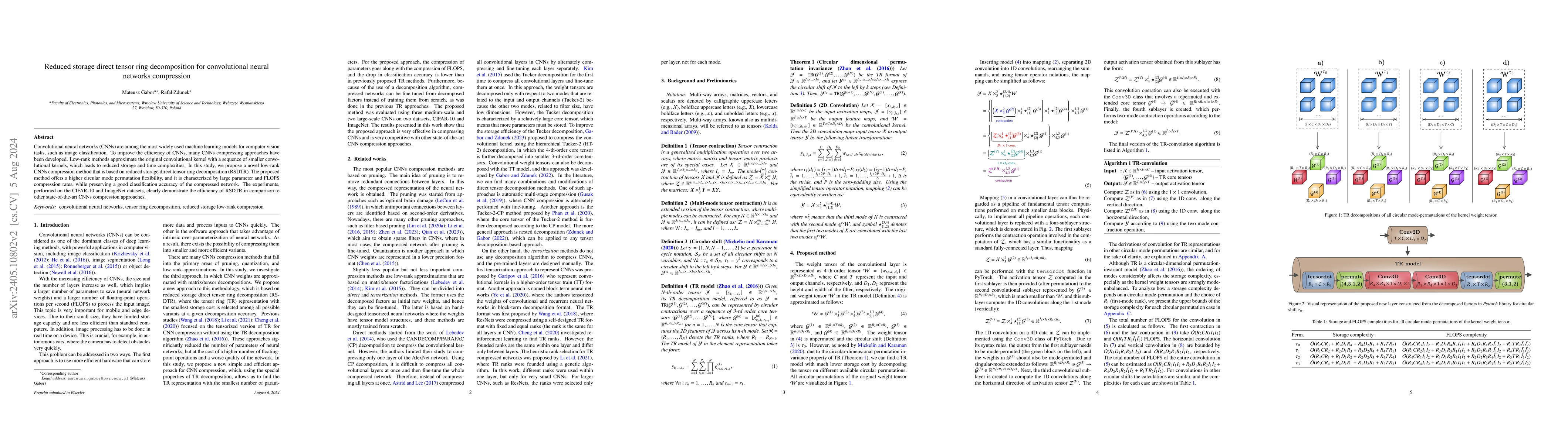 Thumbnail for Reduced storage direct tensor ring decomposition for convolutional
  neural networks compression