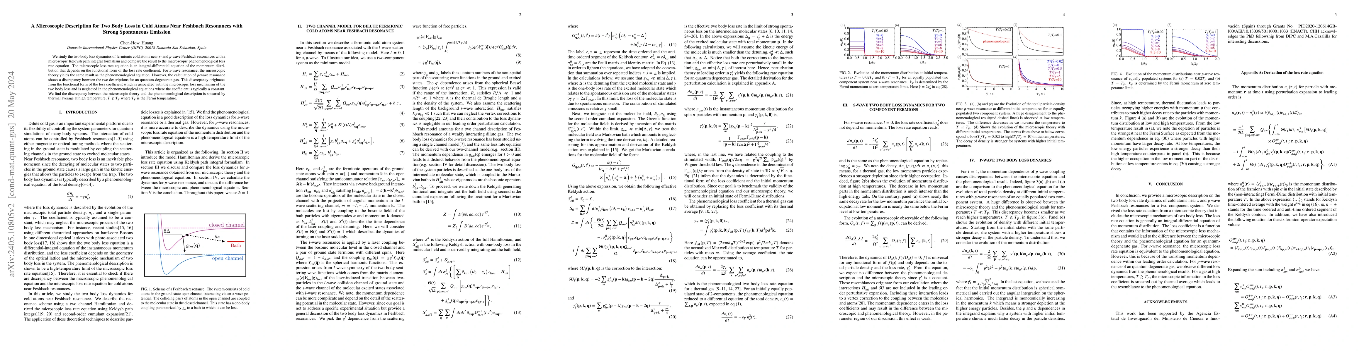 Thumbnail for A Microscopic Description for Two Body Loss in Cold Atoms Near Feshbach
  Resonances with Strong Spontaneous Emission