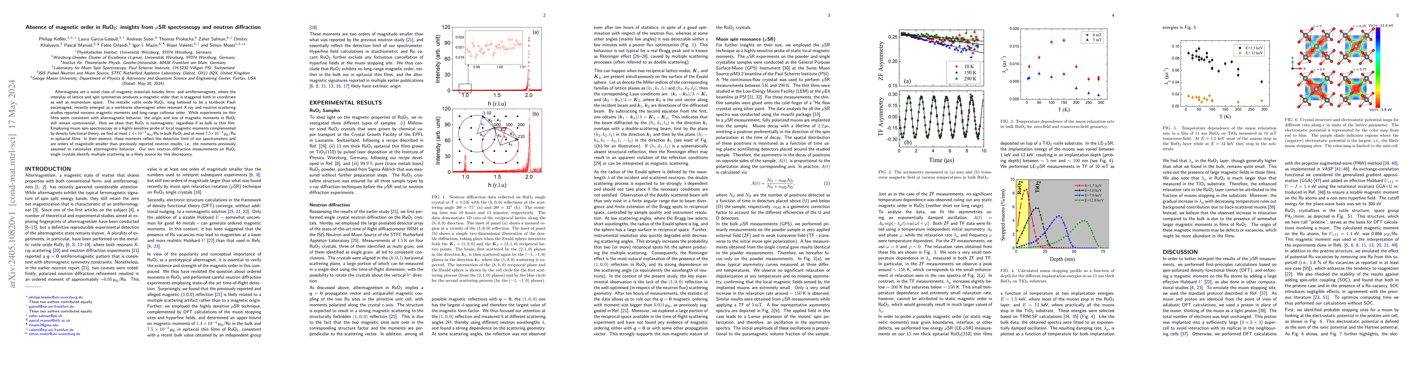 Thumbnail for Absence of magnetic order in RuO$_2$: insights from $\mu$SR spectroscopy
  and neutron diffraction