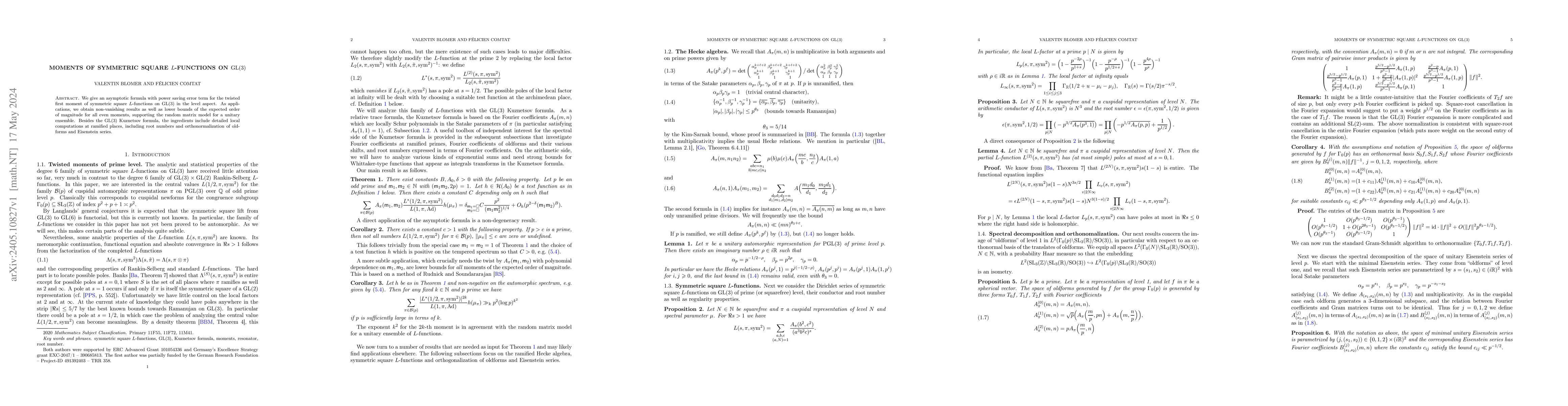 Thumbnail for Moments of symmetric square L-functions on GL(3)