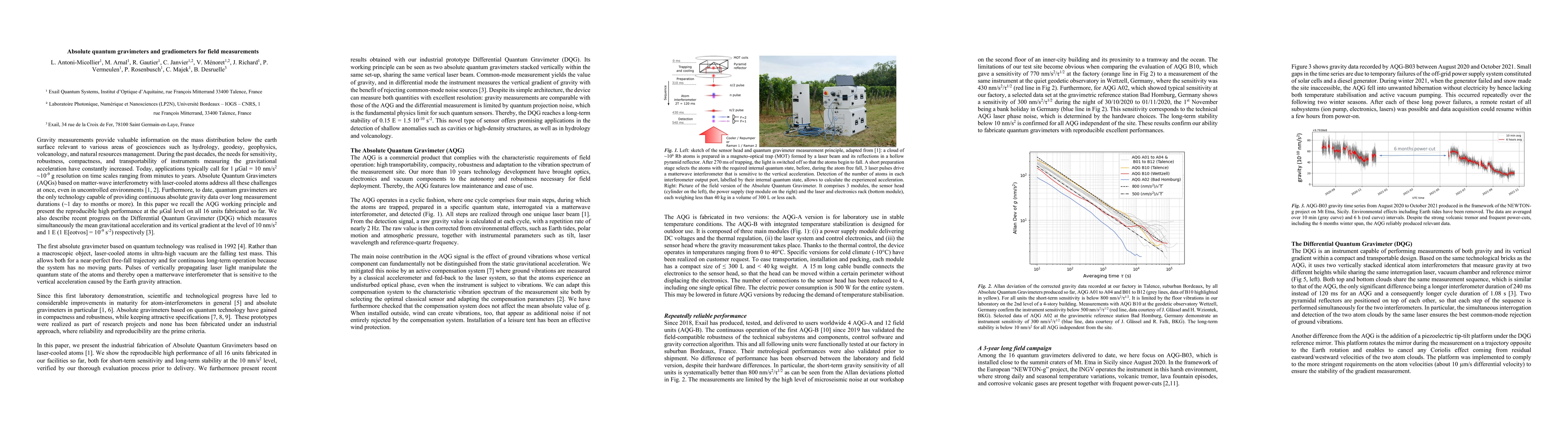 Thumbnail for Absolute quantum gravimeters and gradiometers for field measurements