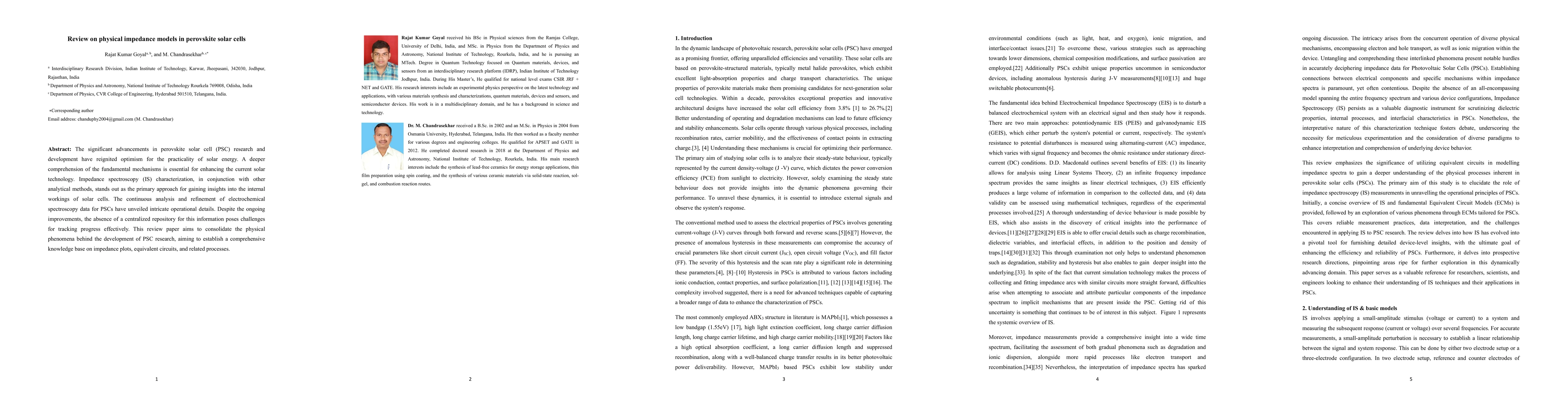 Thumbnail for Review on physical impedance models in perovskite solar cells