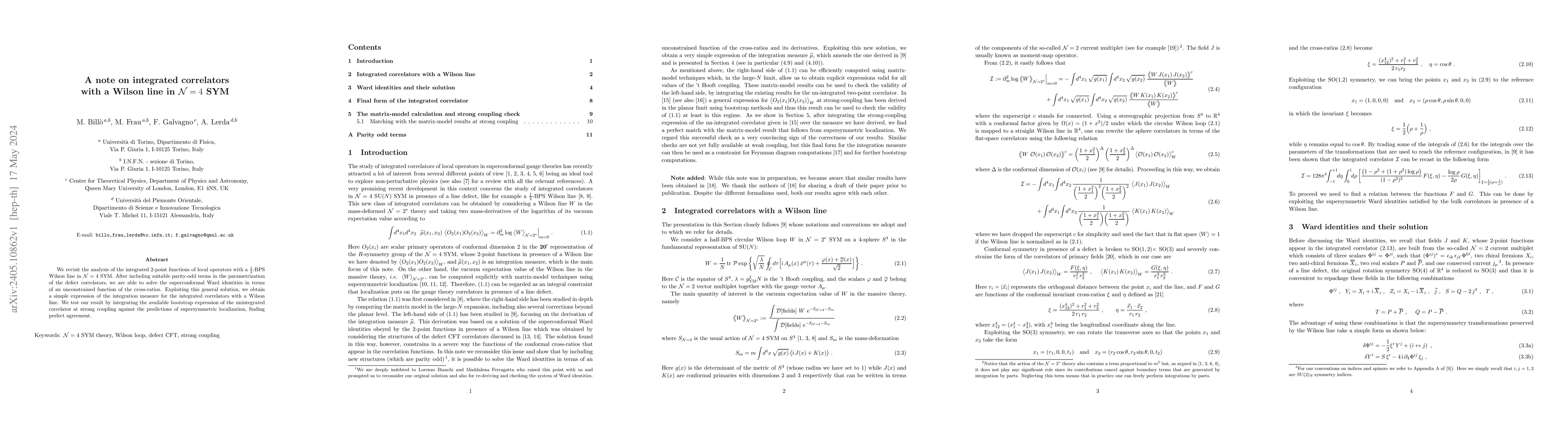 Thumbnail for A note on integrated correlators with a Wilson line in $\mathcal{N}=4$
  SYM