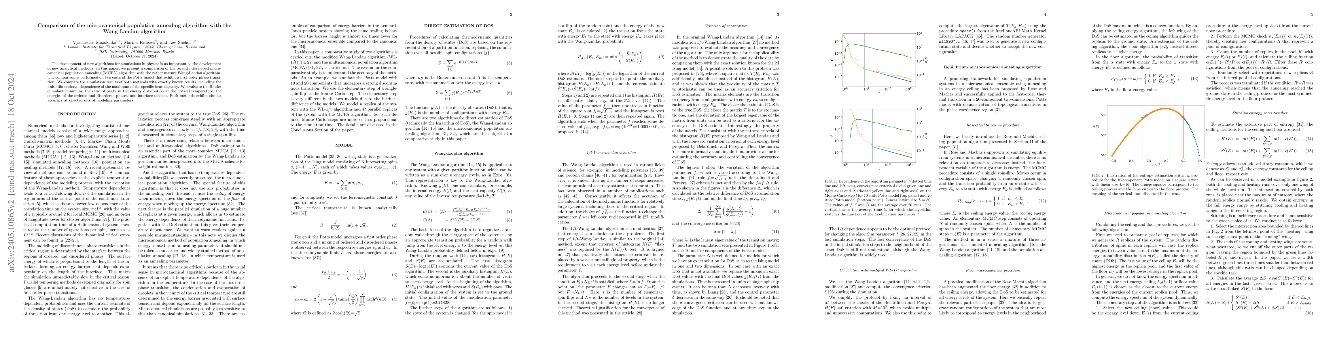 Thumbnail for Comparison of the microcanonical population annealing algorithm with the
  Wang-Landau algorithm
