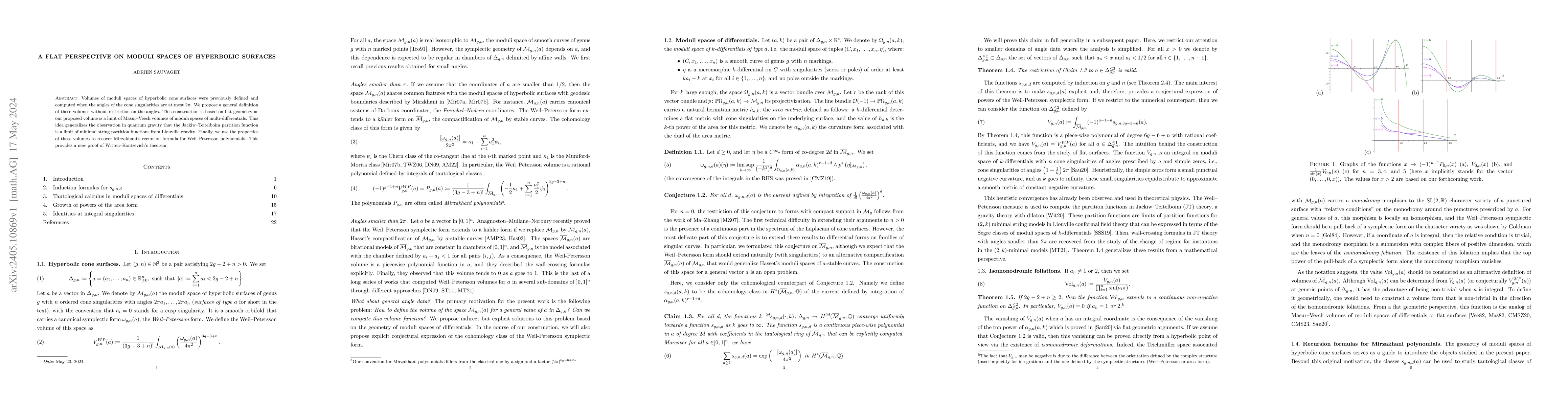Thumbnail for A flat perspective on moduli spaces of hyperbolic surfaces