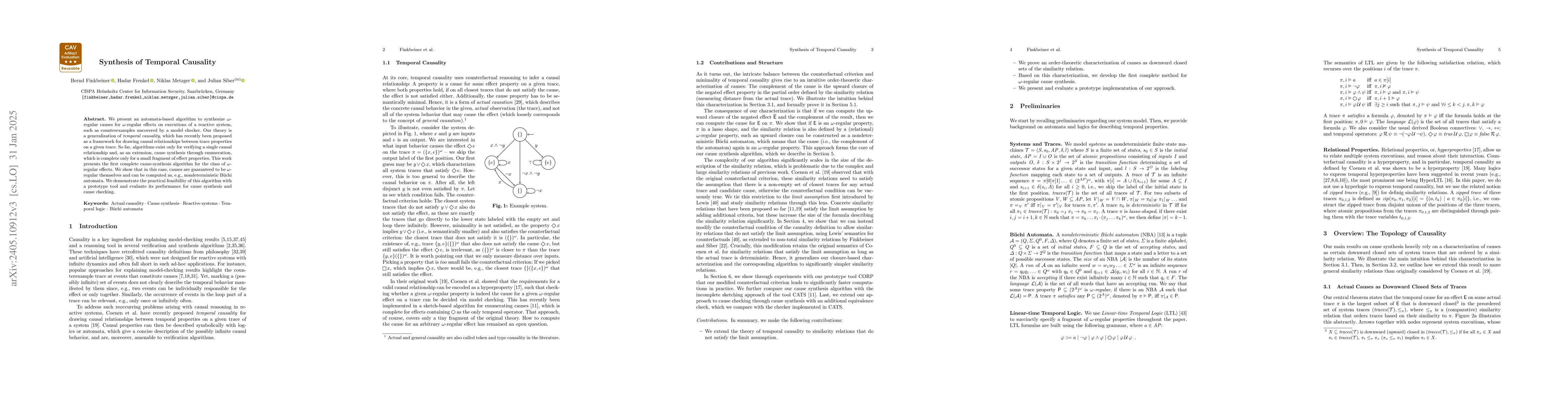 Thumbnail for Synthesis of Temporal Causality