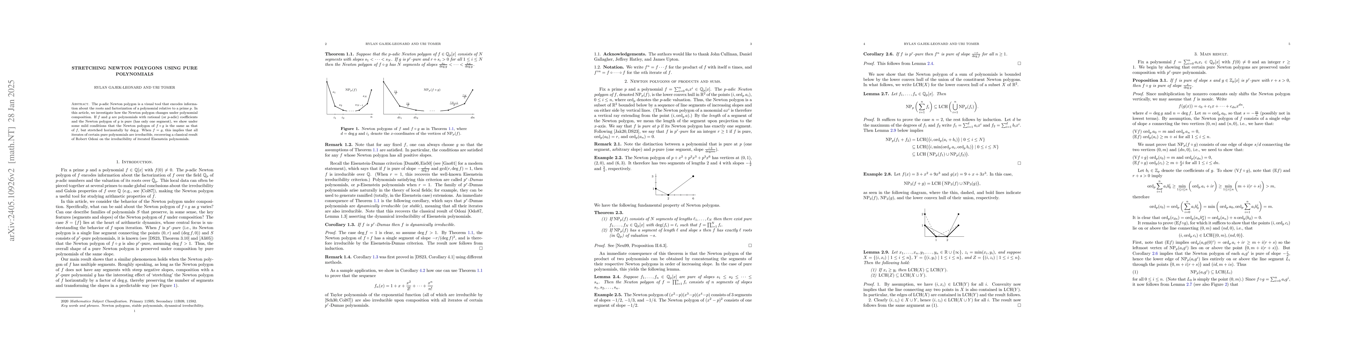 Thumbnail for Stretching Newton polygons using pure polynomials