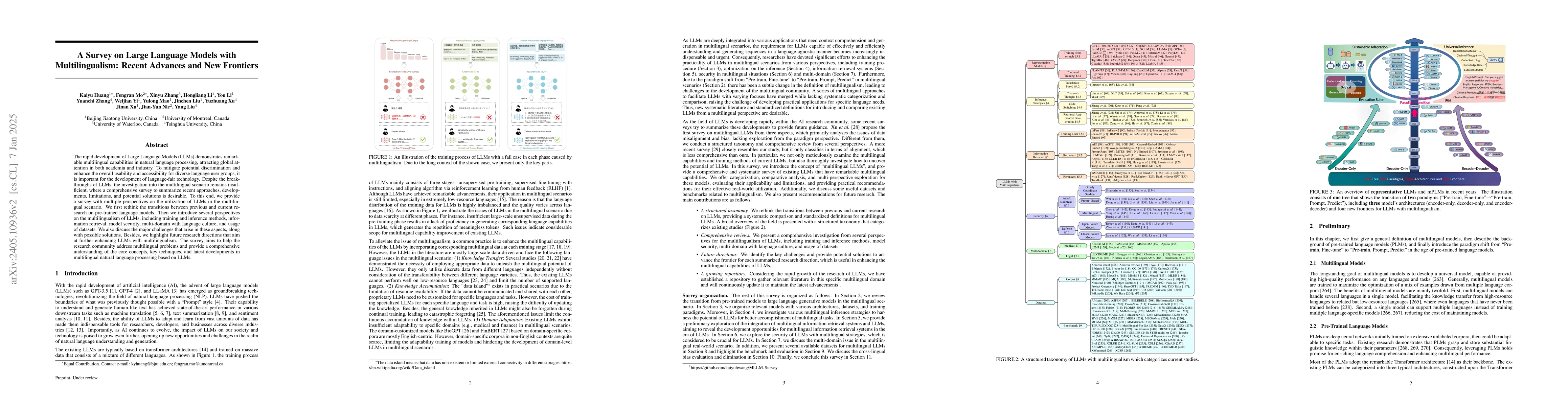 Thumbnail for A Survey on Large Language Models with Multilingualism: Recent Advances
  and New Frontiers
