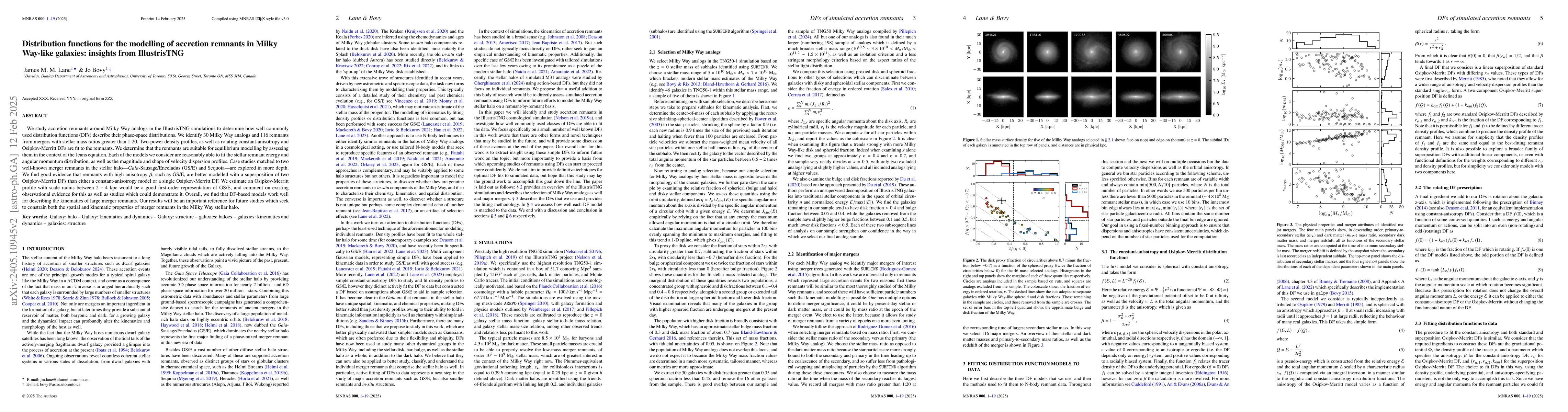Thumbnail for Distribution functions for the modelling of accretion remnants in Milky
  Way-like galaxies: insights from IllustrisTNG