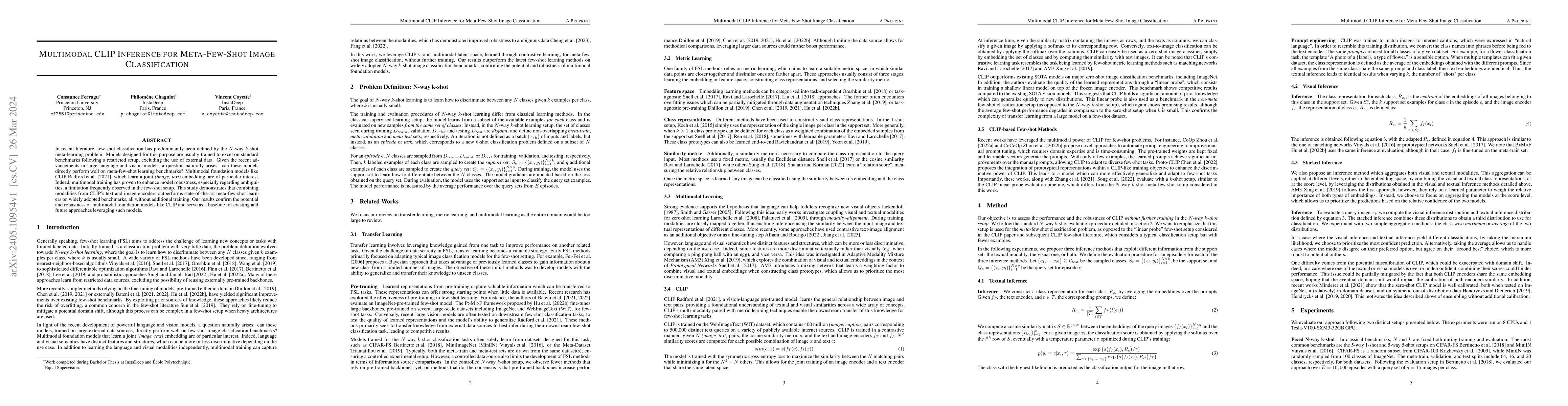 Thumbnail for Multimodal CLIP Inference for Meta-Few-Shot Image Classification