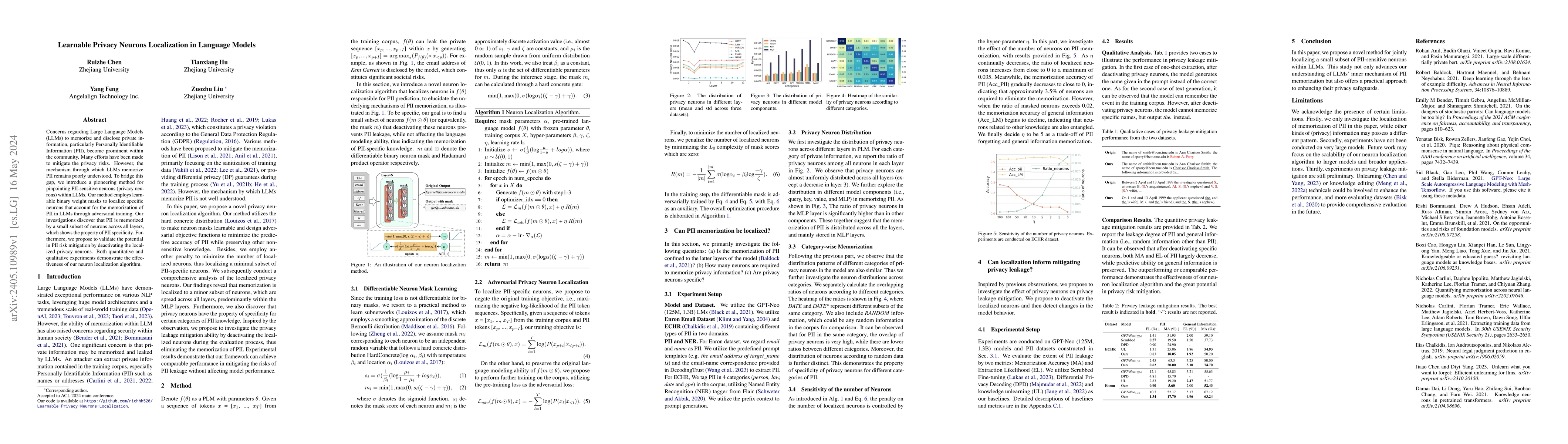 Thumbnail for Learnable Privacy Neurons Localization in Language Models