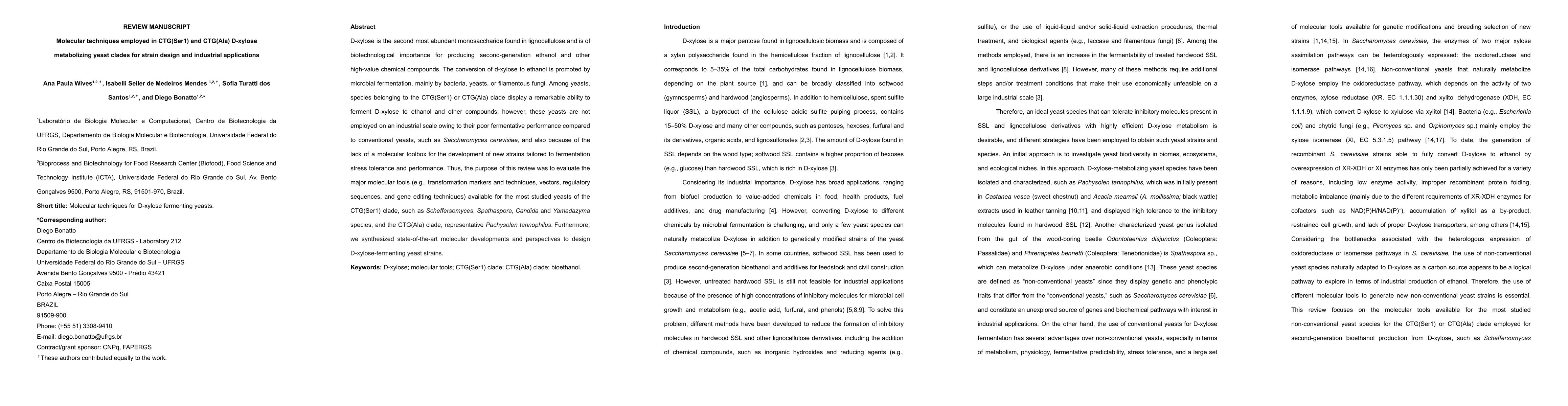 Thumbnail for Molecular techniques employed in CTG(Ser1) and CTG(Ala) D-xylose
  metabolizing yeast clades for strain design and industrial applications