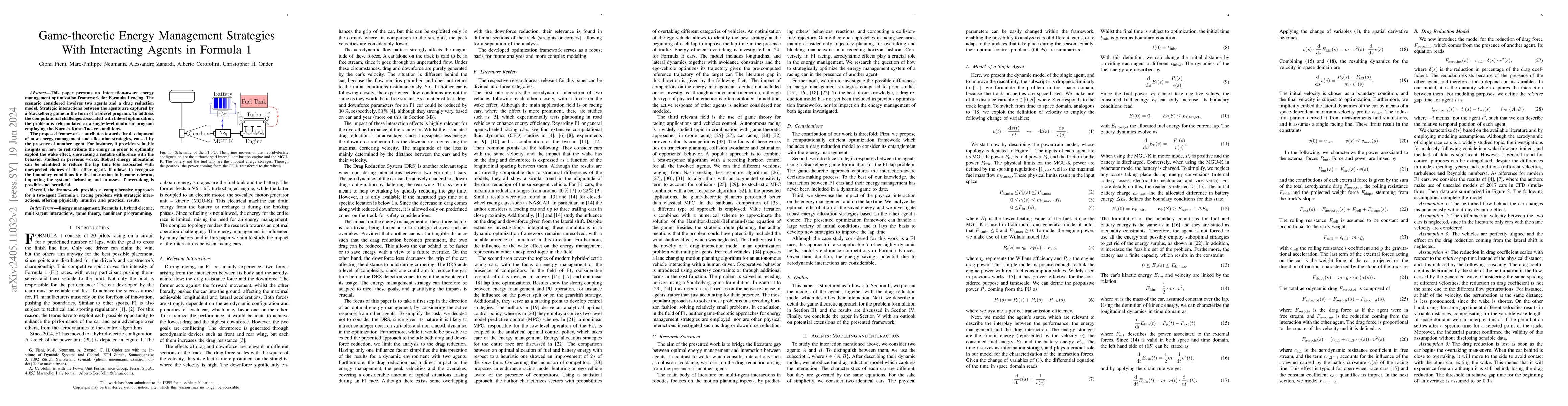 Thumbnail for Game-theoretic Energy Management Strategies With Interacting Agents in
  Formula 1