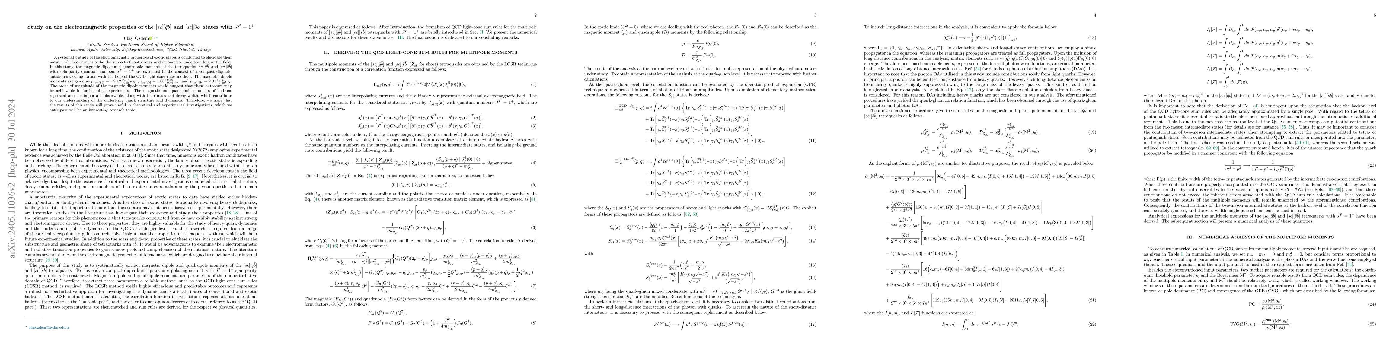 Thumbnail for Study on the electromagnetic properties of the $[sc] [\bar q \bar b]$
  and $[sc] [\bar s \bar b]$ states with $J^P = 1^+$