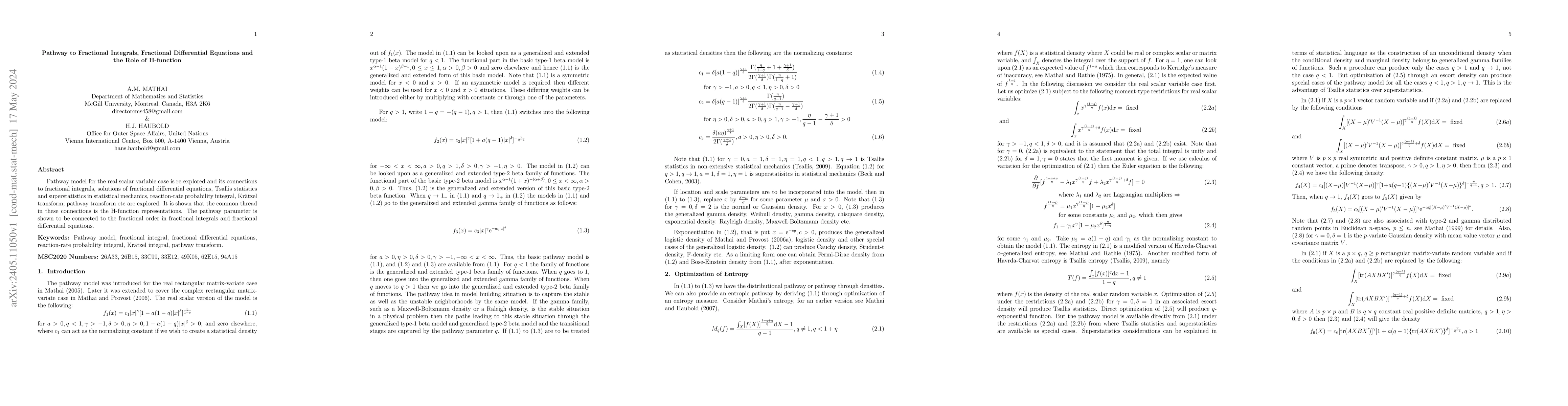 Thumbnail for Pathway to Fractional Integrals, Fractional Differential Equations and
  the Role of H-function