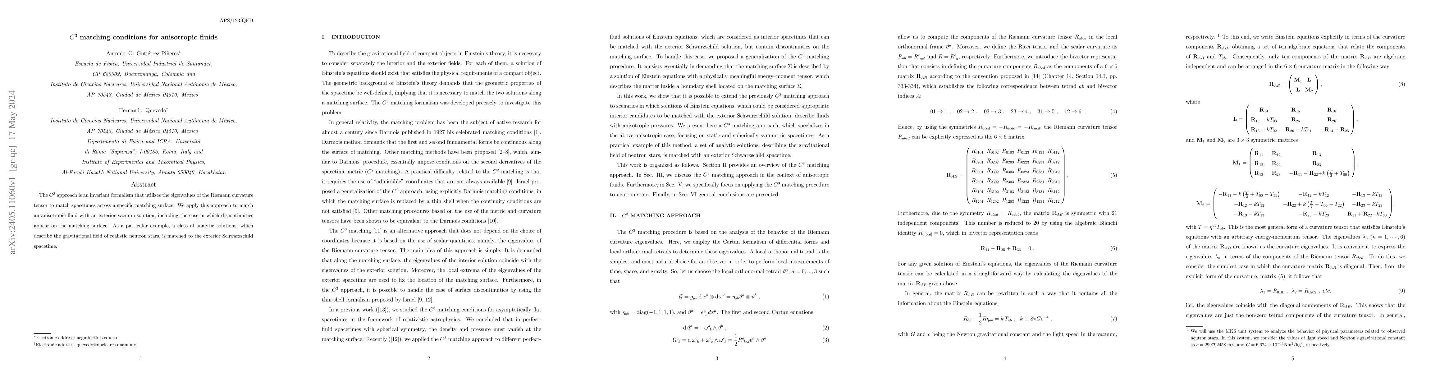 Thumbnail for $C^3$ matching conditions for anisotropic fluids