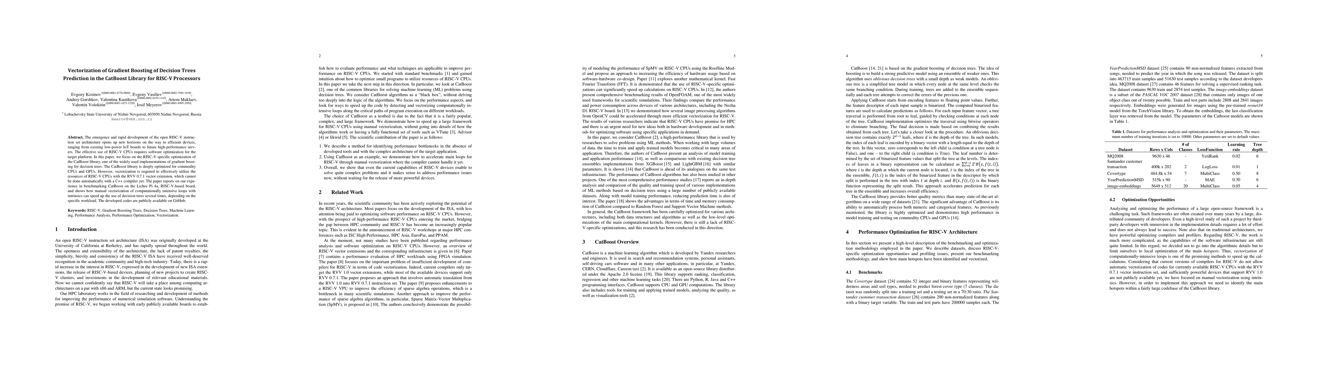 Thumbnail for Vectorization of Gradient Boosting of Decision Trees Prediction in the
  CatBoost Library for RISC-V Processors