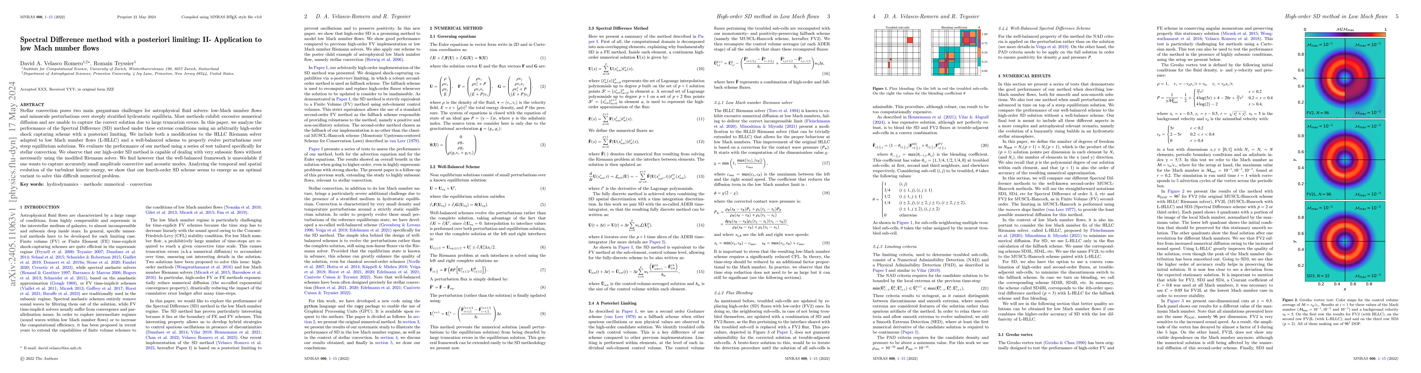Thumbnail for Spectral Difference method with a posteriori limiting: II- Application
  to low Mach number flows