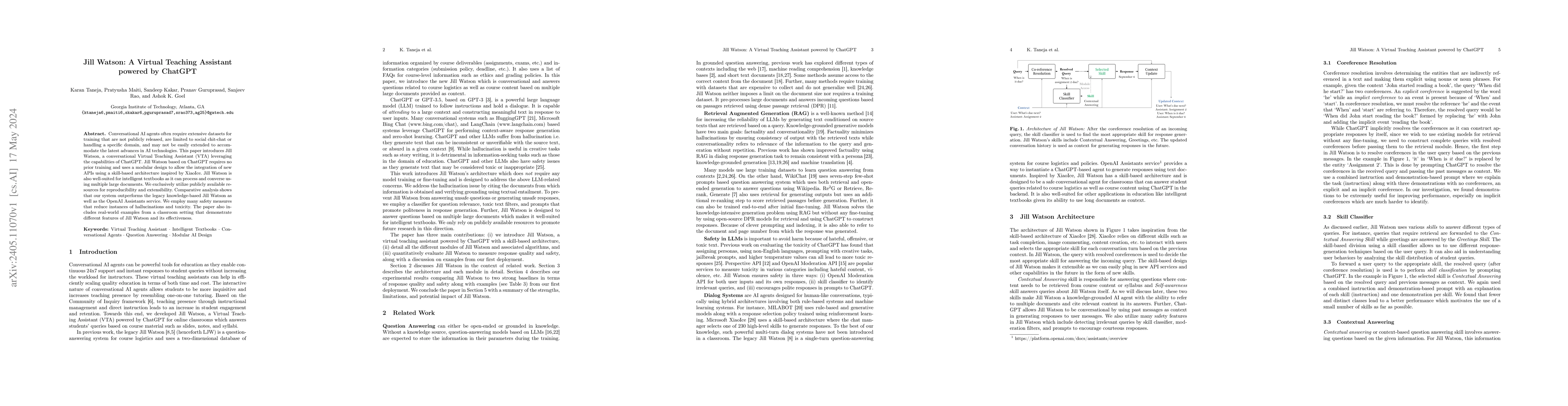 Thumbnail for Jill Watson: A Virtual Teaching Assistant powered by ChatGPT