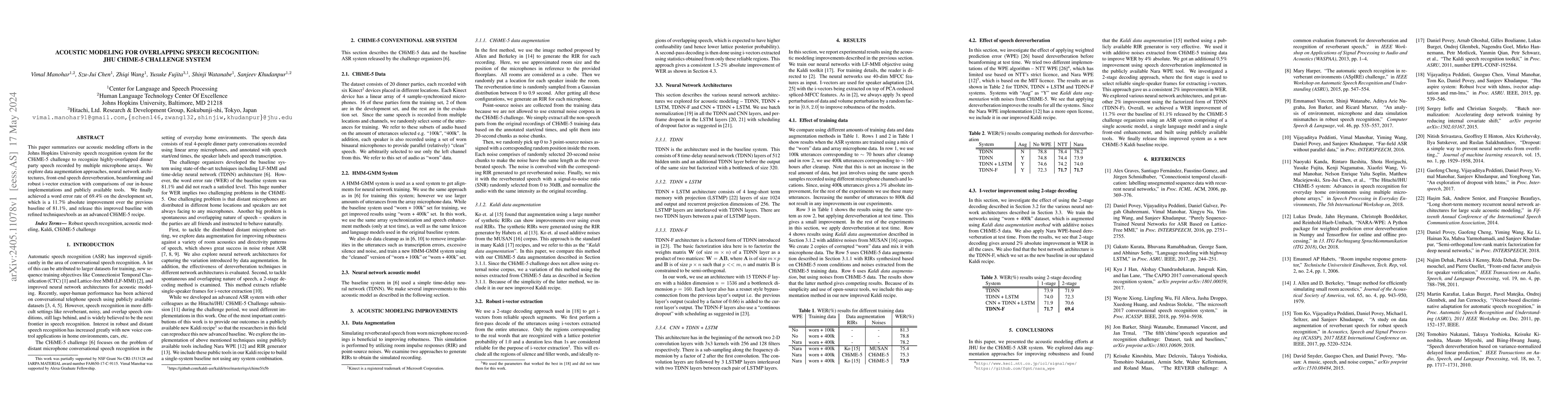 Thumbnail for Acoustic modeling for Overlapping Speech Recognition: JHU Chime-5
  Challenge System