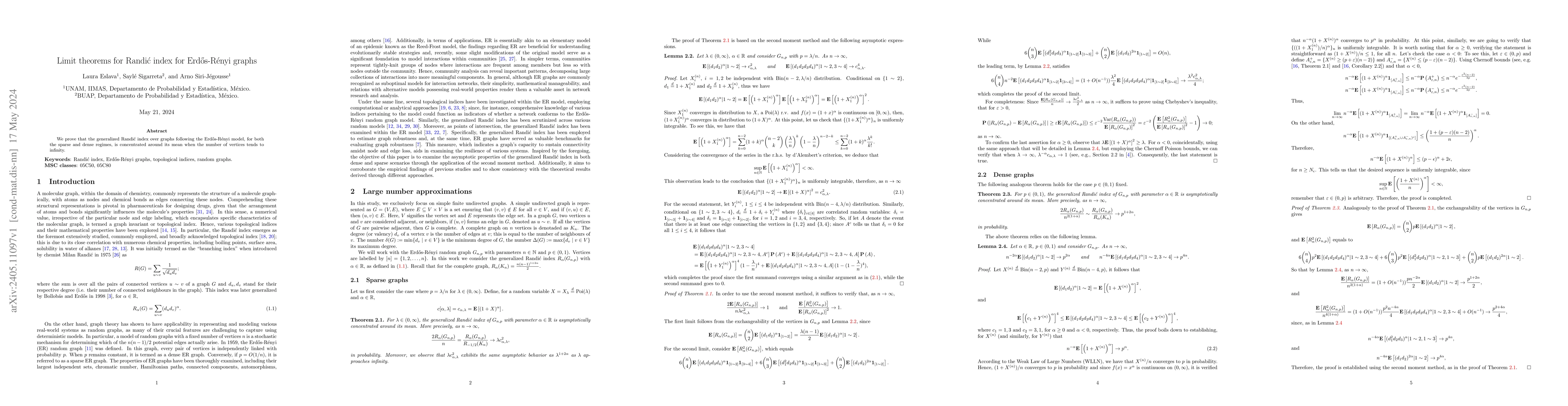 Thumbnail for Limit theorems for Randic index for Erd\H{o}s-Renyi graphs
