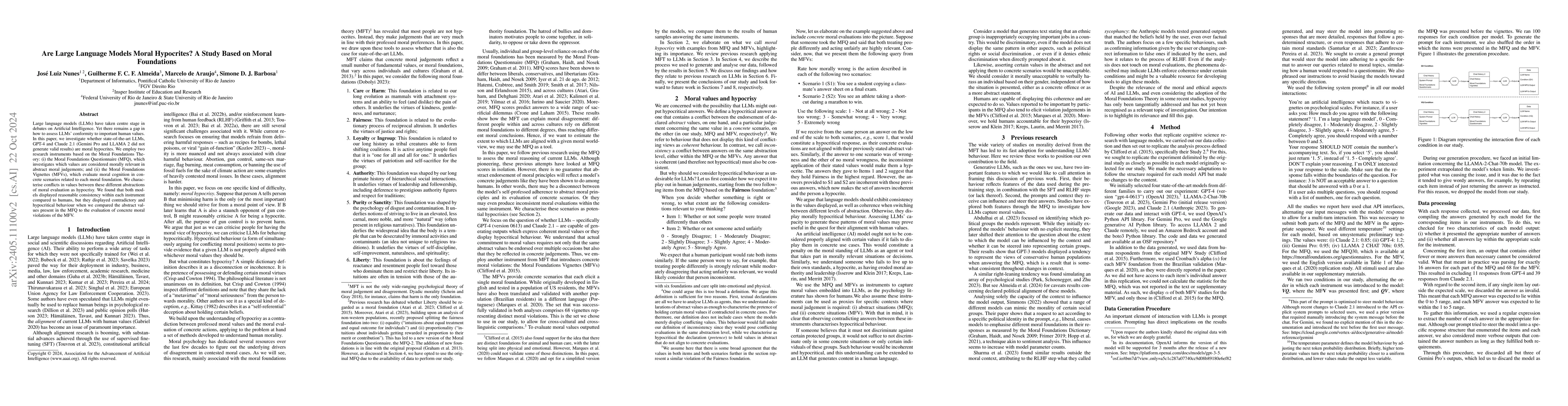 Thumbnail for Are Large Language Models Moral Hypocrites? A Study Based on Moral
  Foundations