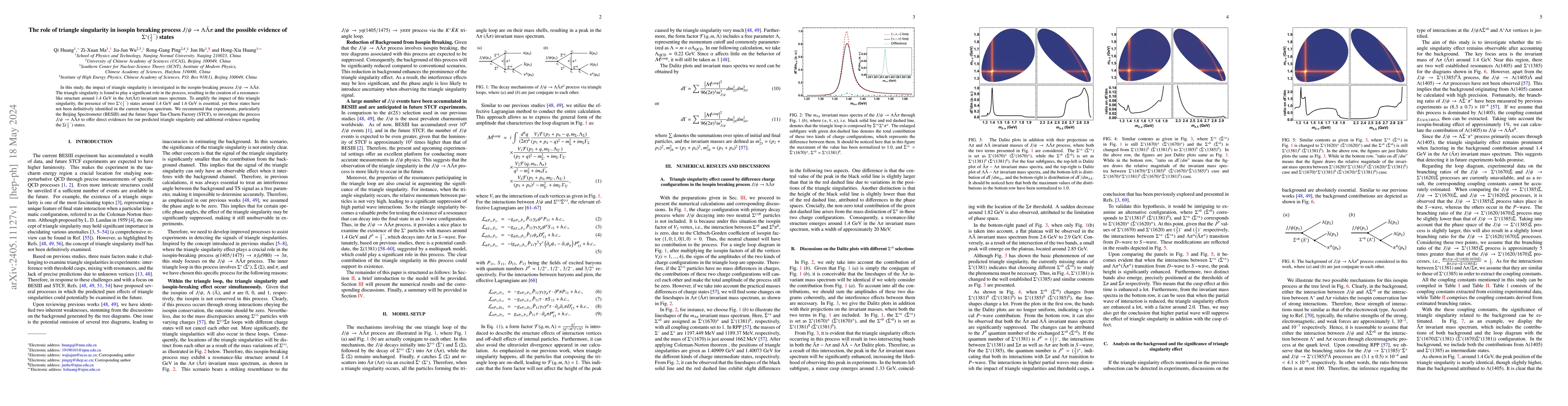 Thumbnail for The role of triangle singularity in isospin breaking process $J/\psi \to
  \Lambda \bar{\Lambda} \pi$ and the possible evidence of
  $\Sigma^*(\frac{1}{2}^-)$ states
