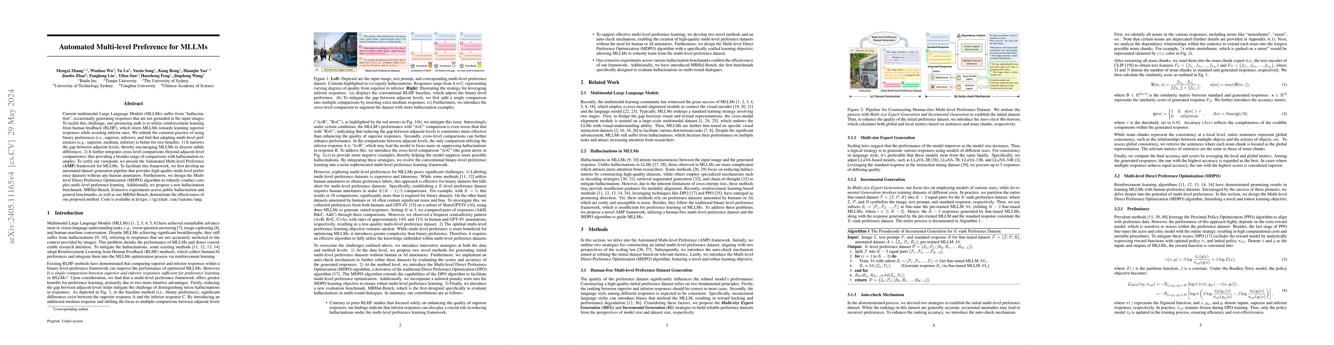 Thumbnail for Automated Multi-level Preference for MLLMs