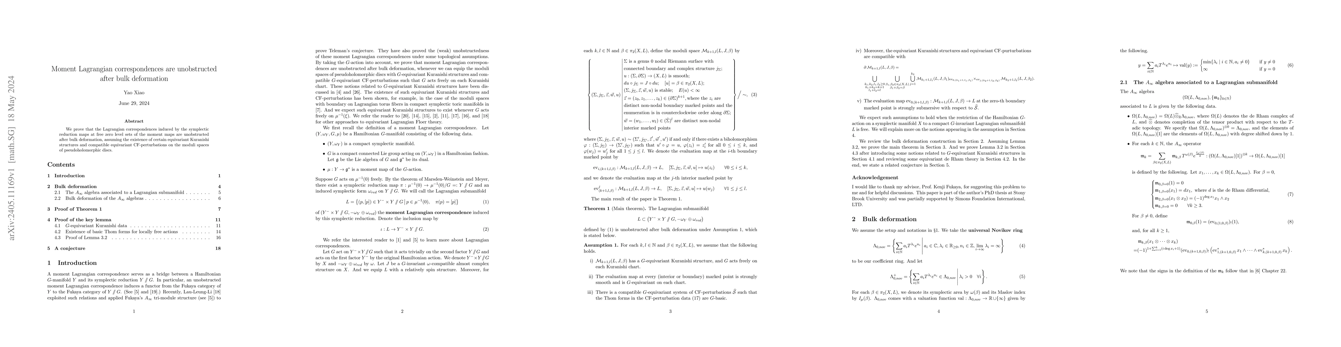 Thumbnail for Moment Lagrangian correspondences are unobstructed after bulk
  deformation