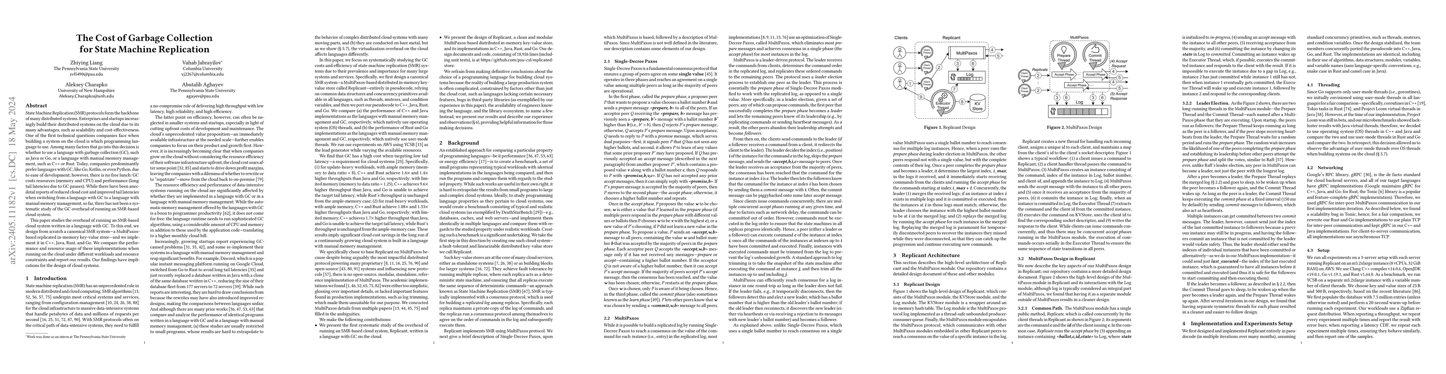 Thumbnail for The Cost of Garbage Collection for State Machine Replication