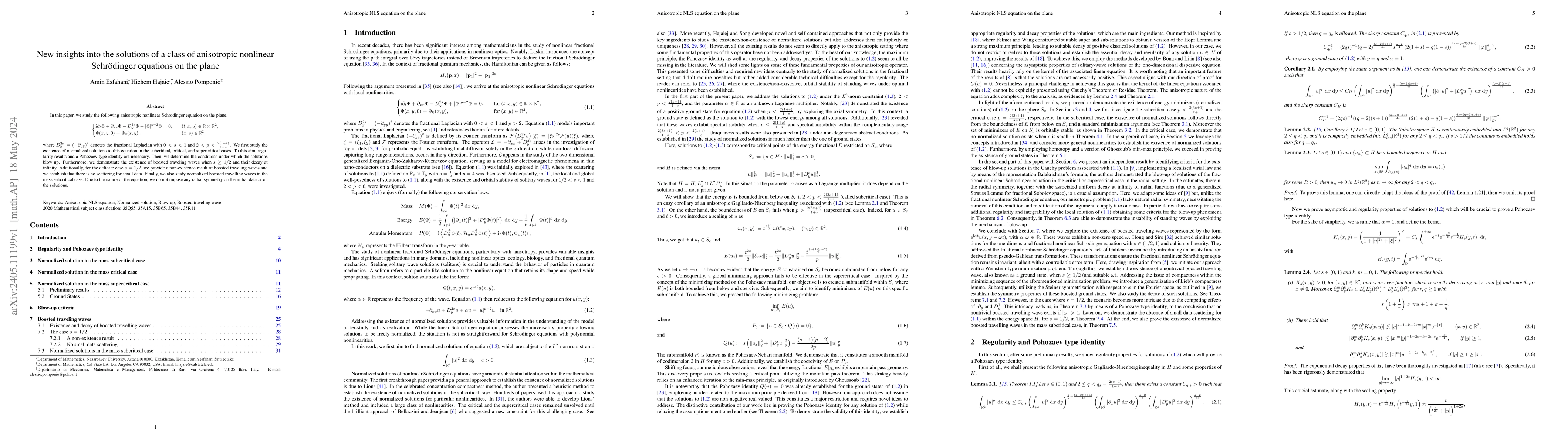 Thumbnail for New insights into the solutions of a class of anisotropic nonlinear
  Schr\"{o}dinger equations on the plane