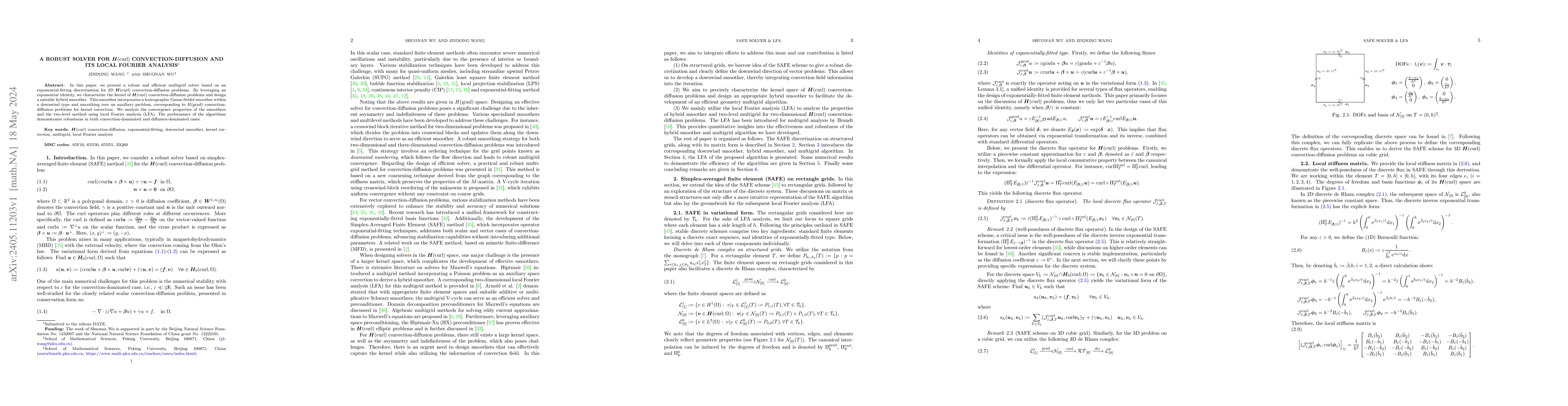 Thumbnail for A robust solver for H(curl) convection-diffusion and its local Fourier
  analysis