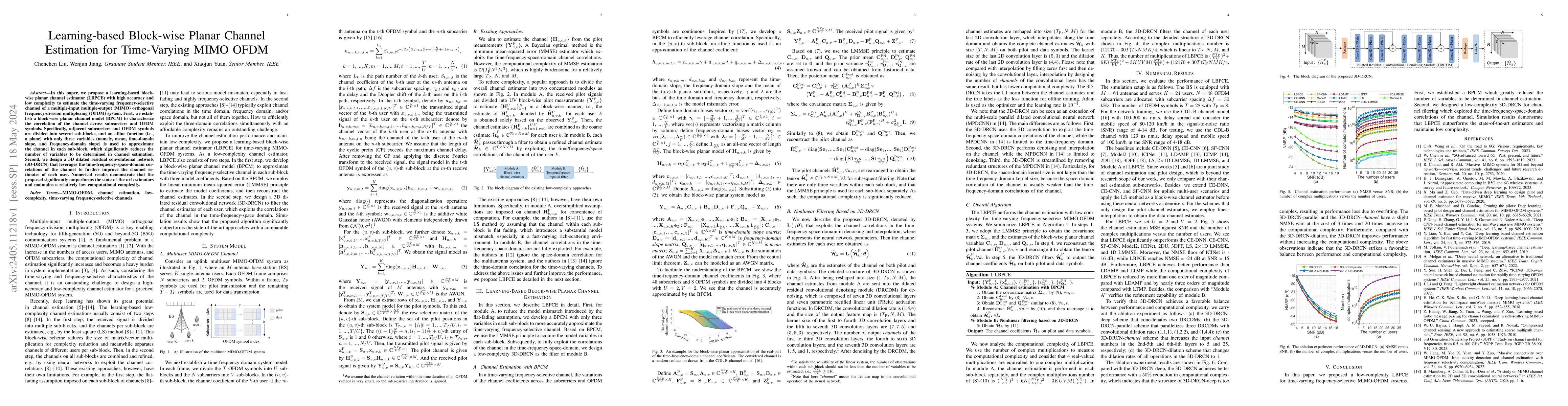 Thumbnail for Learning-based Block-wise Planar Channel Estimation for Time-Varying
  MIMO OFDM