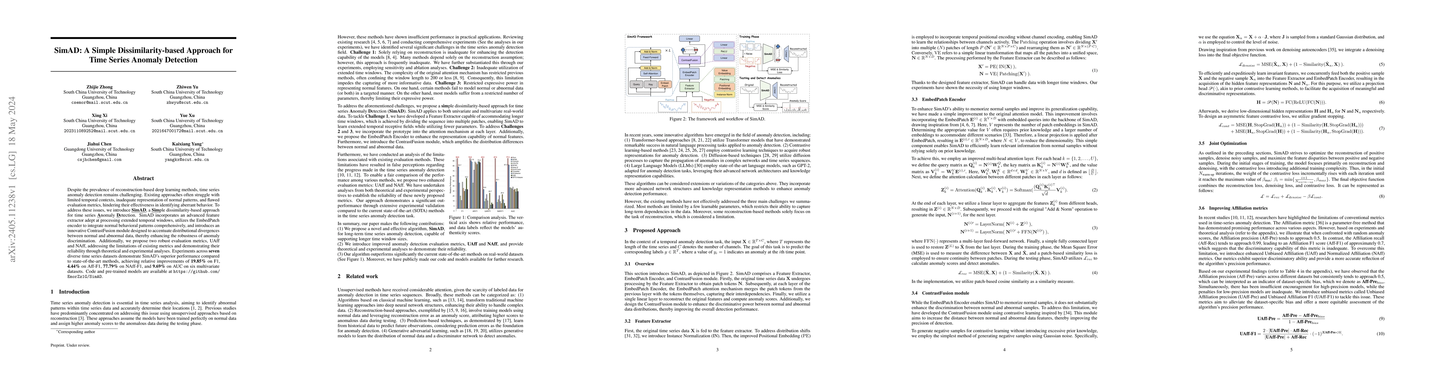 Thumbnail for SimAD: A Simple Dissimilarity-based Approach for Time Series Anomaly
  Detection