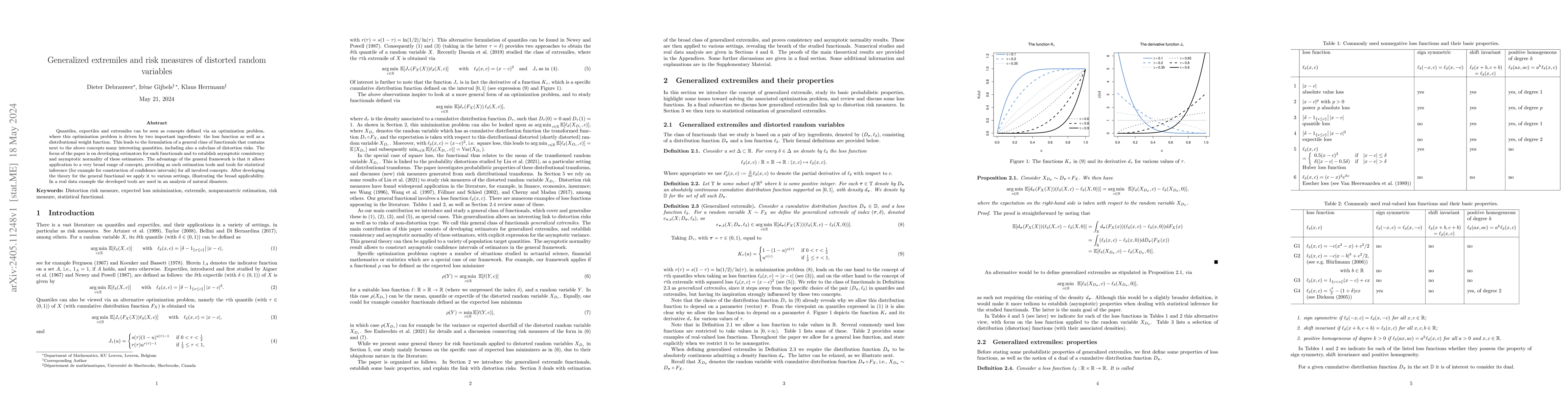 Thumbnail for Generalized extremiles and risk measures of distorted random variables