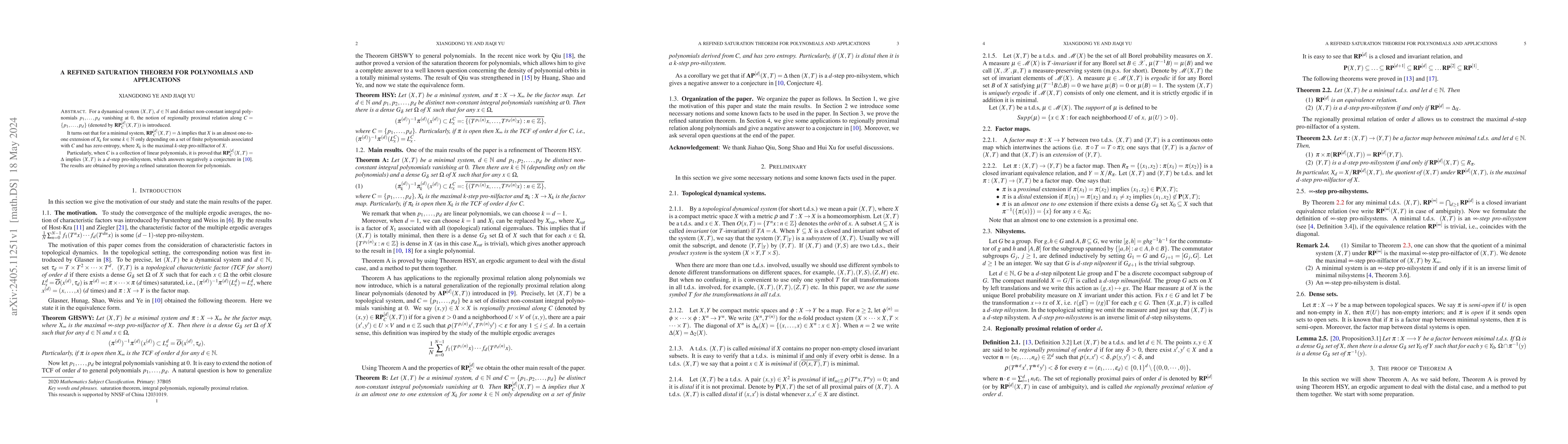 Thumbnail for A refined saturation theorem for polynomials and applications
